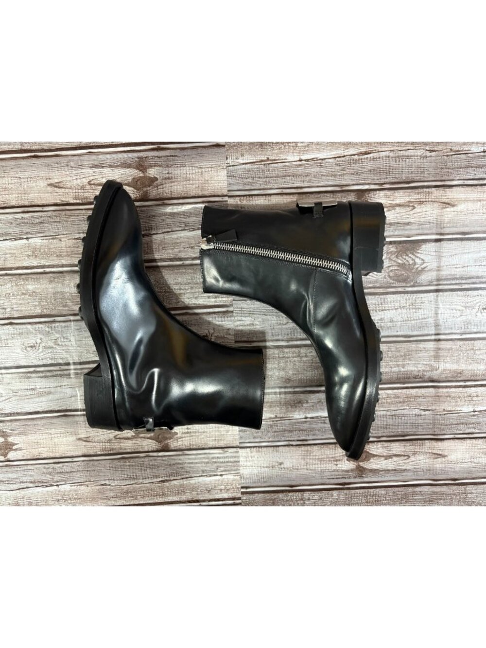 Jil Sander Logo plaque Spazzolato Leather ankle boots sz 39 US 6.5 New $1449